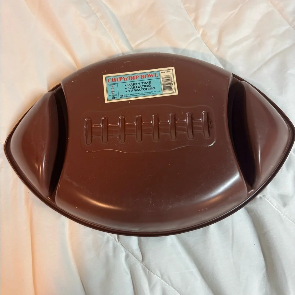 Vintage 1988 Official AllStar Sectioned Chip Bowl Dip Football Super Bowl Party